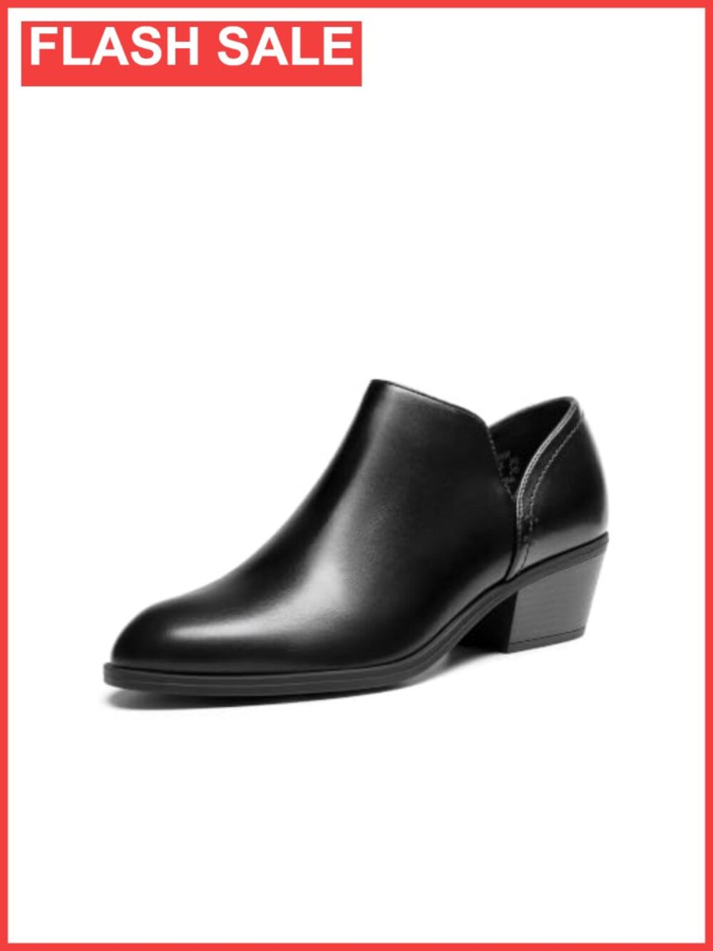 Women's Ankle Boots Chunky Block Heel Faux Leather Side Zip Dress Booties